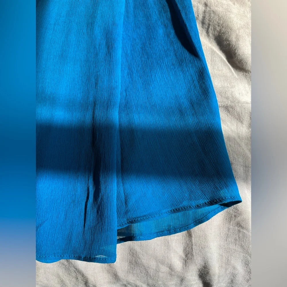 STUNNING NWT J Crew Matisse Blue silk chiffon strapless gown size 0 - Picture 6 of 15